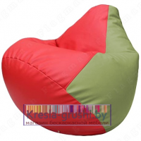 Бескаркасное кресло мешок Груша Г2.3-0919 (красный, оливковый)